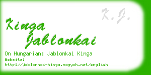 kinga jablonkai business card